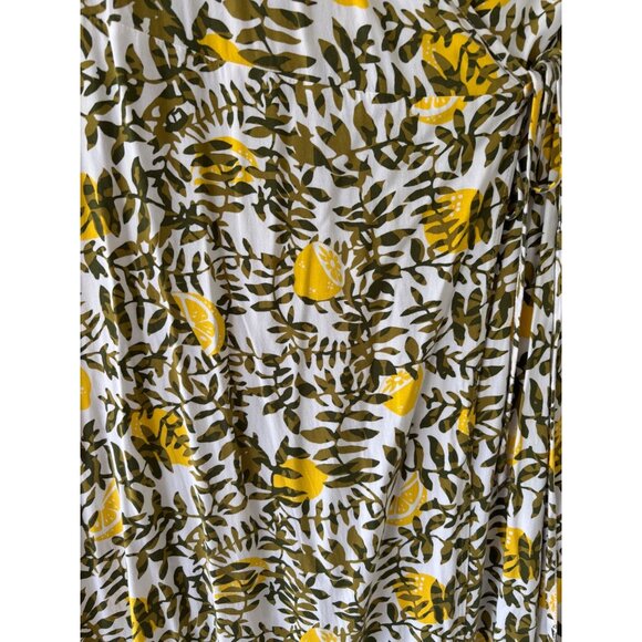 Boutique  Womens Wrap Dress Lemon Leaf Print Short Sleeve V-Neck Maxi Length - Picture 11 of 11